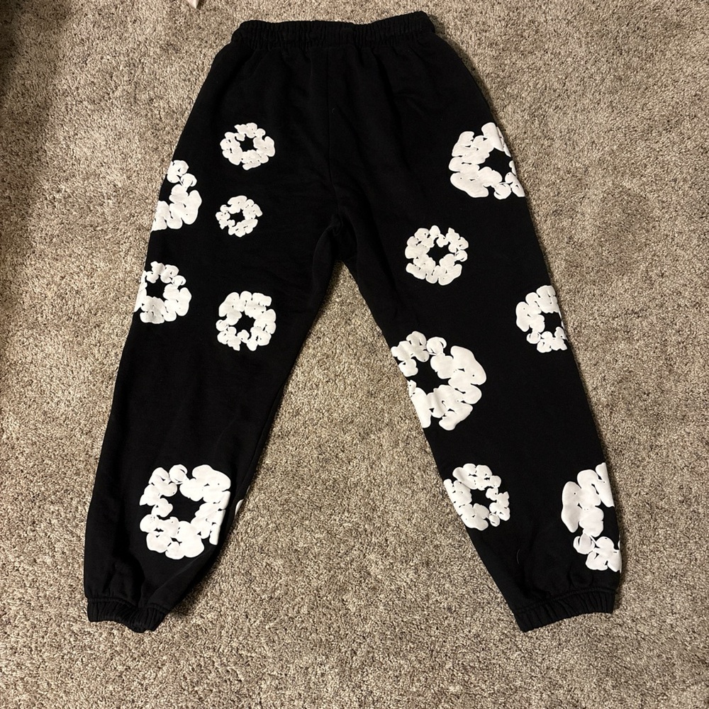 Black and White Floral Joggers with Relaxed Fit